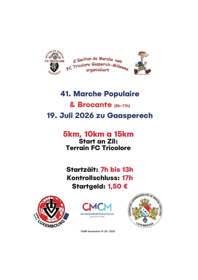 Gasperich FLMP IVV walk + flea market (8:00 am - 5:00 pm)