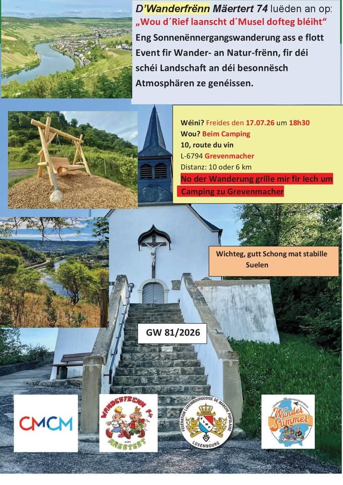 GREVENMACHER (Wanderfrënn Mertert) FLMP IVV celebrated hike