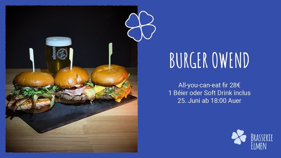 Soirée burger à la Brasserie Elmen