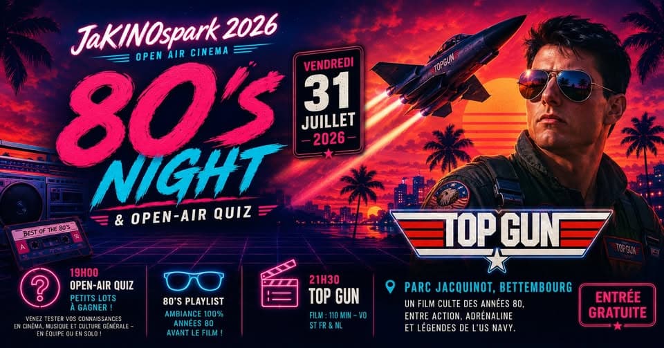 JaKINOspark |  Soirée Années 80 & Quiz en plein air