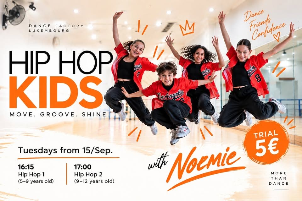 Trial lesson: Hip Hop Kids 1 (6-9 y.o.) & 2 (9-12 y.o.)