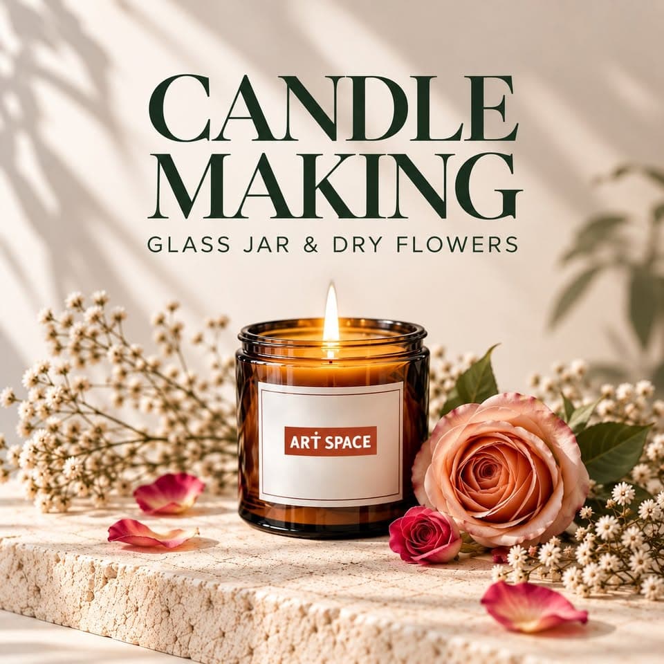 Atelier de fabrication de bougies en pot en verre