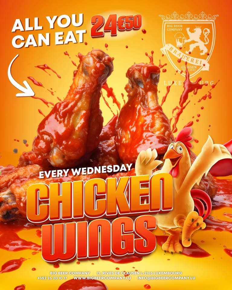 Wings de poulet à volonté – chaque mercredi