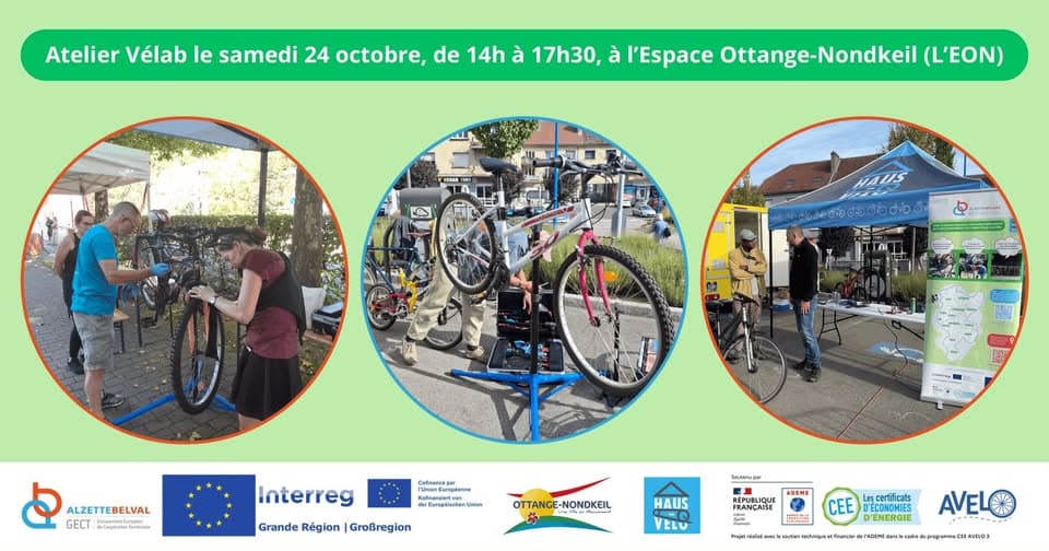 Atelier de collecte et de réparation de vélos à l'Espace Ottange-Nondkeil (projet Interreg Vélab)
