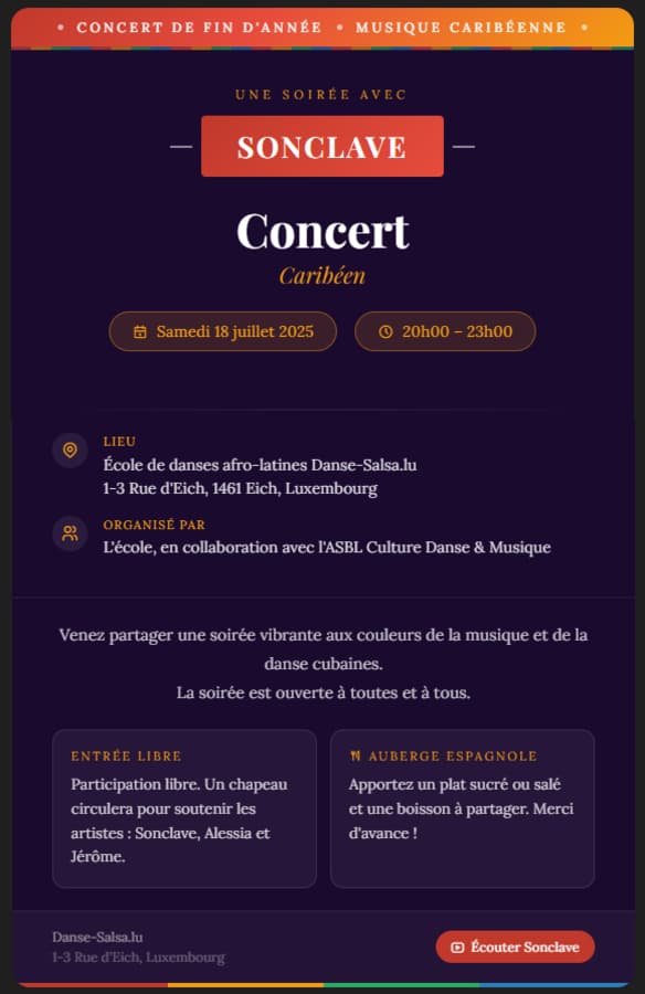 Concert de fin d'année caribéenne