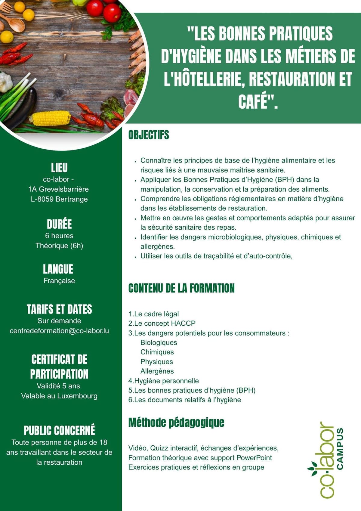 Good hygiene practices in the hospitality, catering, and café industries