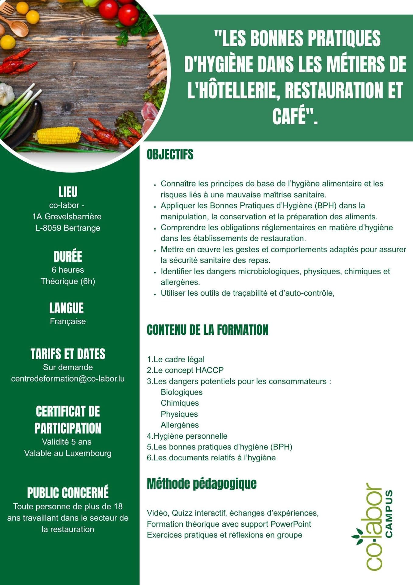 Good hygiene practices in the hospitality, catering, and café industries