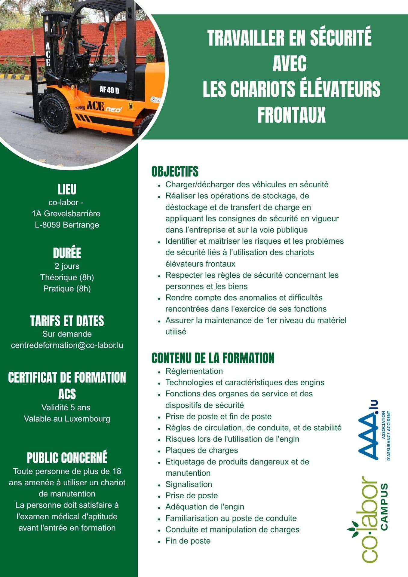 Formation chariots