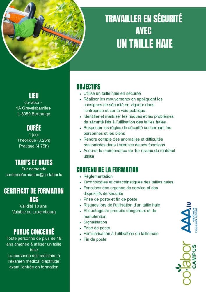 Formation taille haie