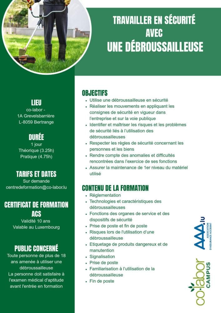 Formation débroussailleuse