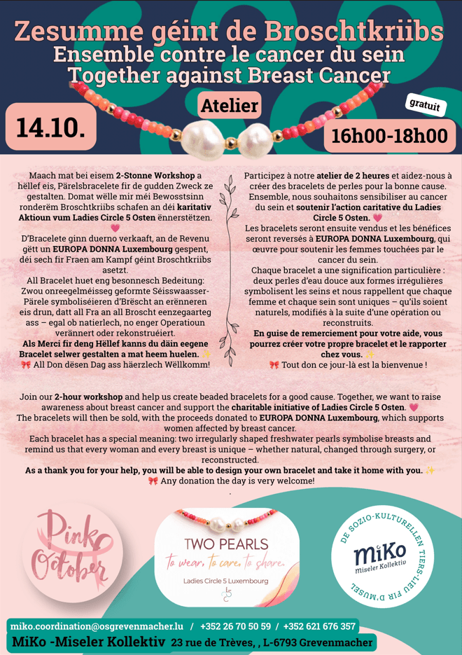 Atelier de bracelets en perles