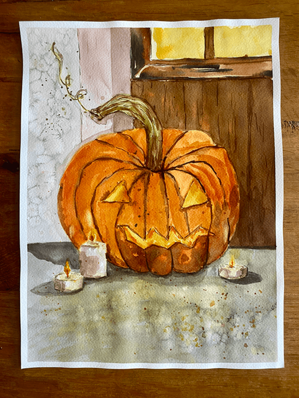 Watercolour Workshop - Halloween Pumpkin