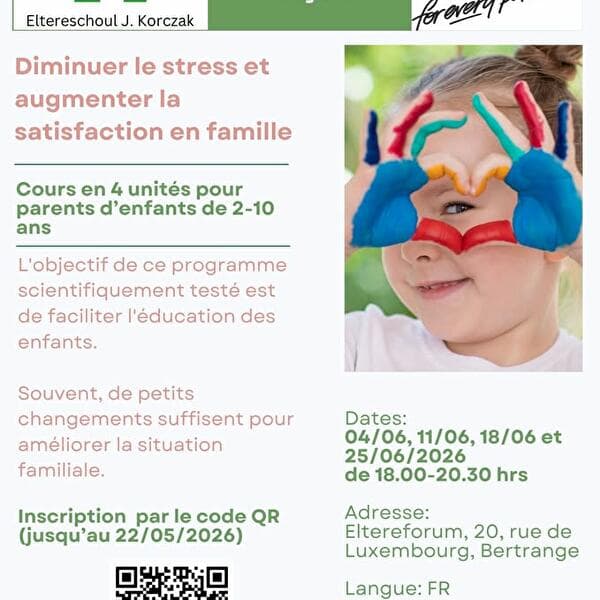 Cours Triple P (pratiques parentales positives) pour parents d'enfants de 2-10 ans