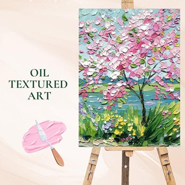 Atelier d'art à l'huile texturée