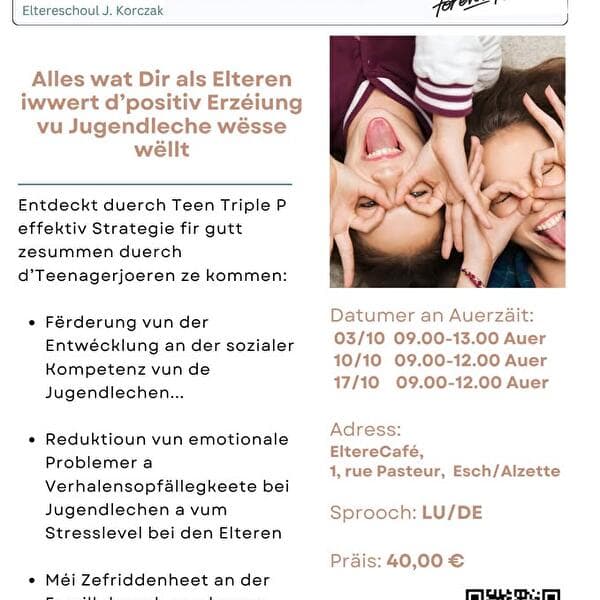 Teen Triple P - Cours en 2 parties pour les parents d'adolescents