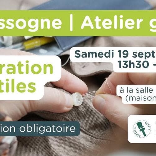 Textile Repair Workshop – Saturday, September 19, 2026 – Nassogne (Maison médicale)