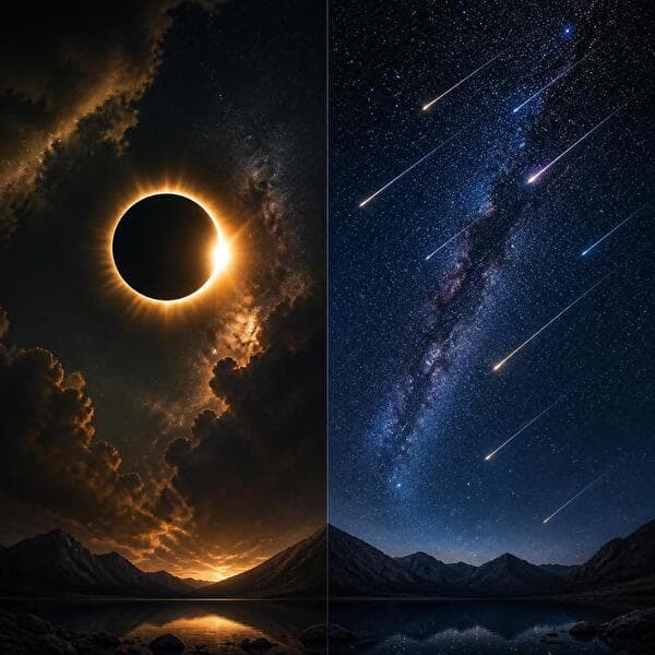 One night, two shows — eclipse and shooting stars