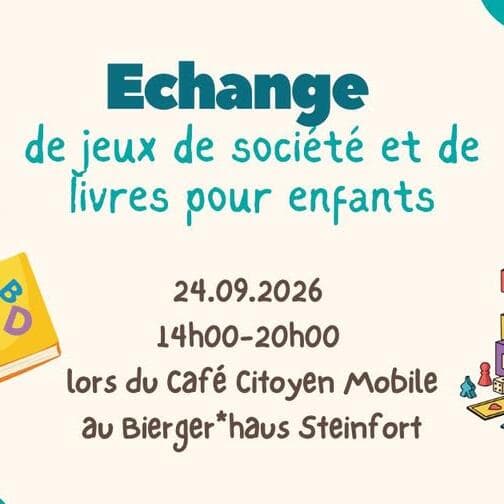 Échange de jeux de société et de livres pour enfants