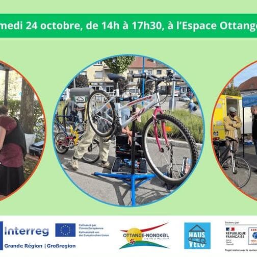 Atelier de collecte et de réparation de vélos à l'Espace Ottange-Nondkeil (projet Interreg Vélab)