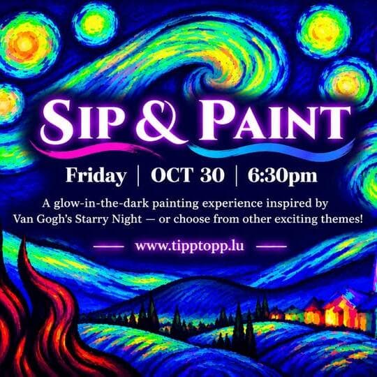 Neon Sip & Paint “Starry Night”