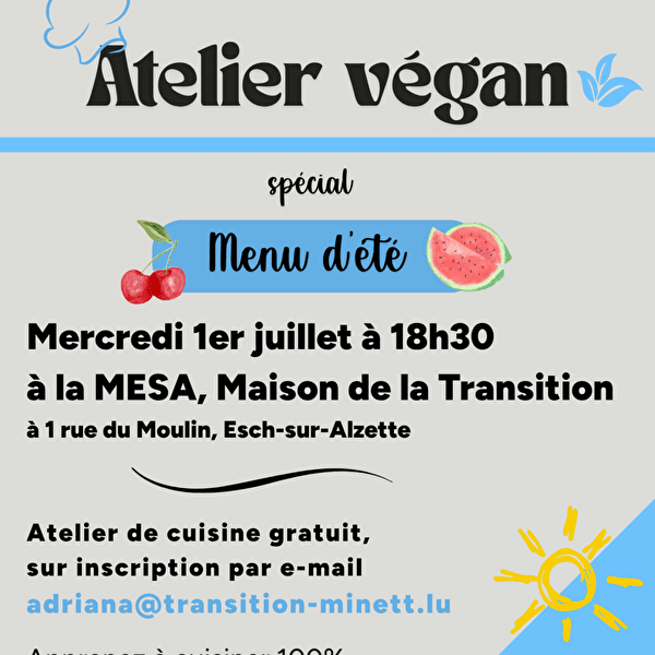 Atelier de cuisine végane à la MESA - Explore Esch