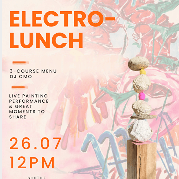 Arty Electro Lunch in an art gallery