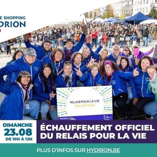Échauffement officiel !  Relais pour la Vie Arlon