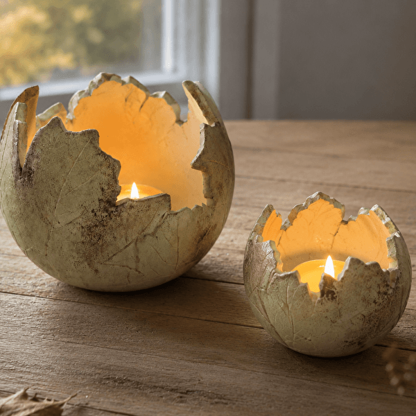 Photophore d’automne en argile