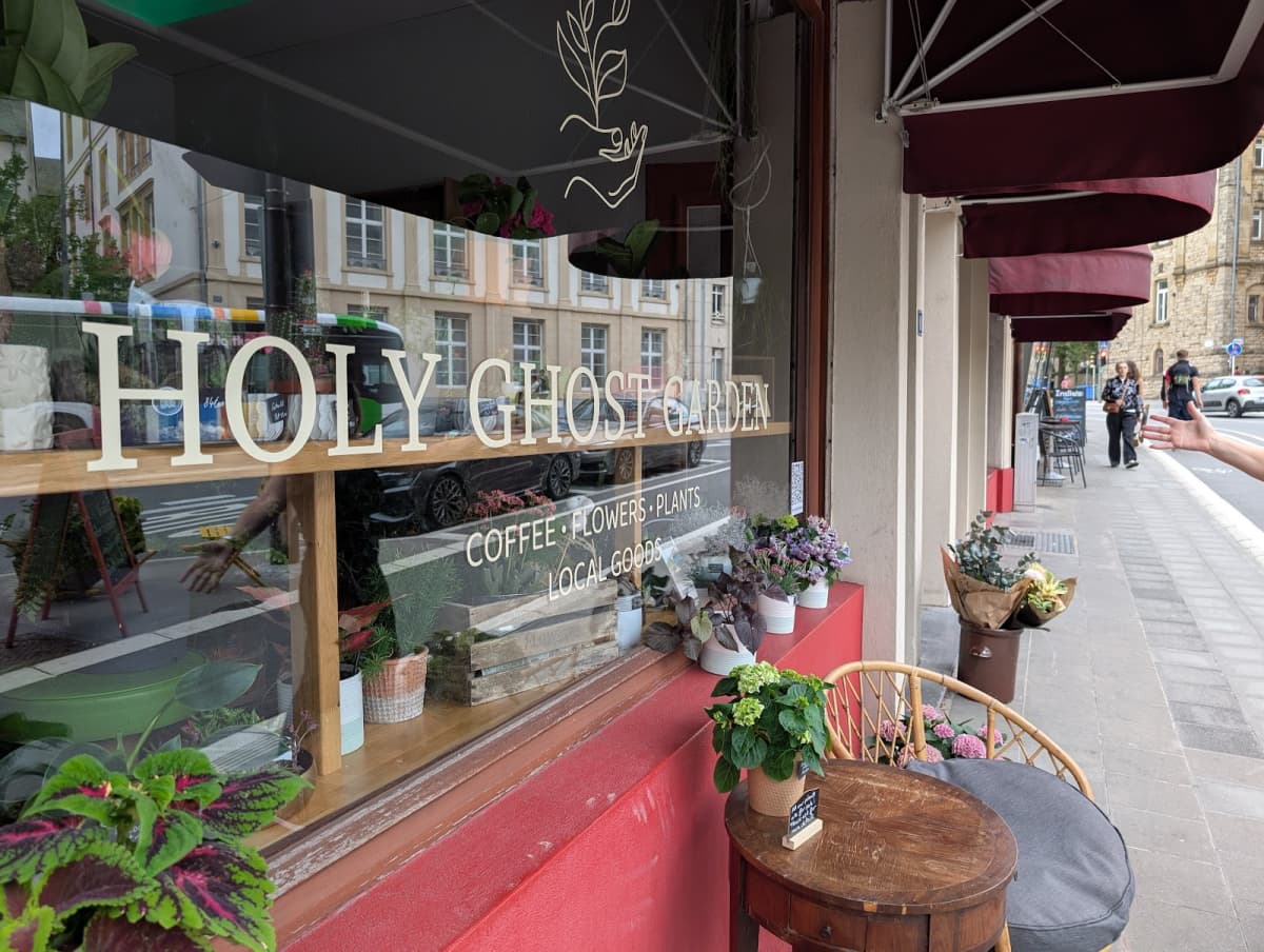 One of our favorite cafes in Luxembourg: Holy Ghost Garden - 11