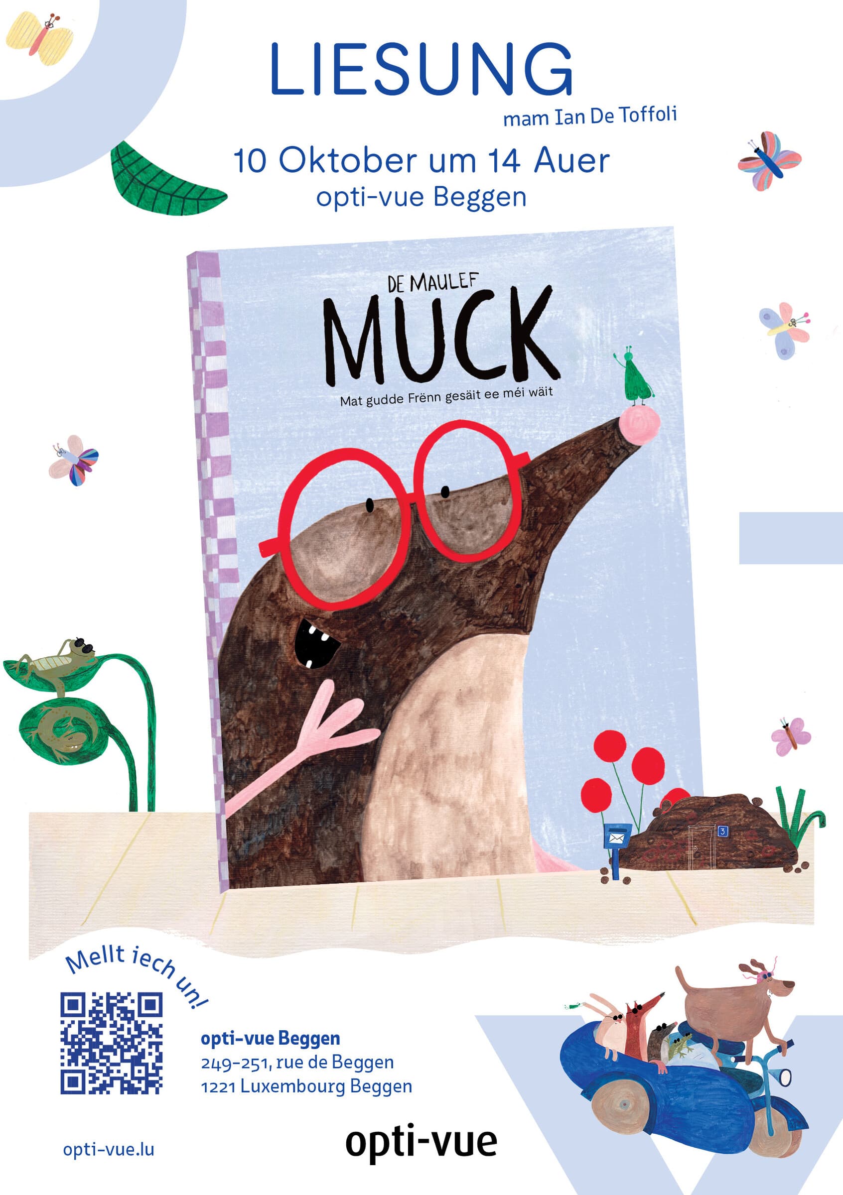 Lecture du livre "De Maulef, Muck - mat gudde Frënn gesäit ee méi wäit""