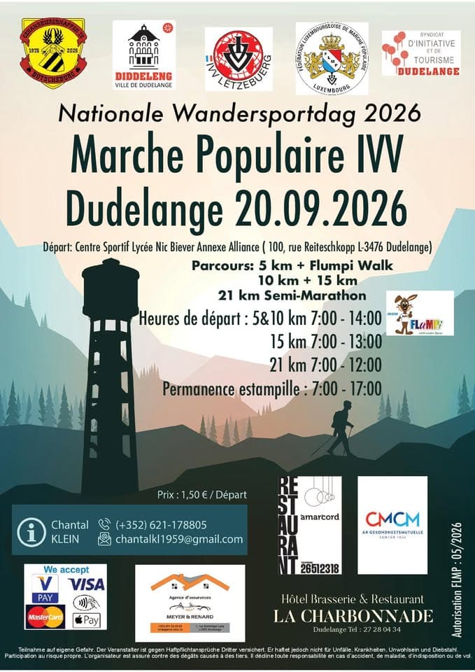 Journée nationale de la randonnée à Dudelange + FLuMPi Walk + Semi-Marathon