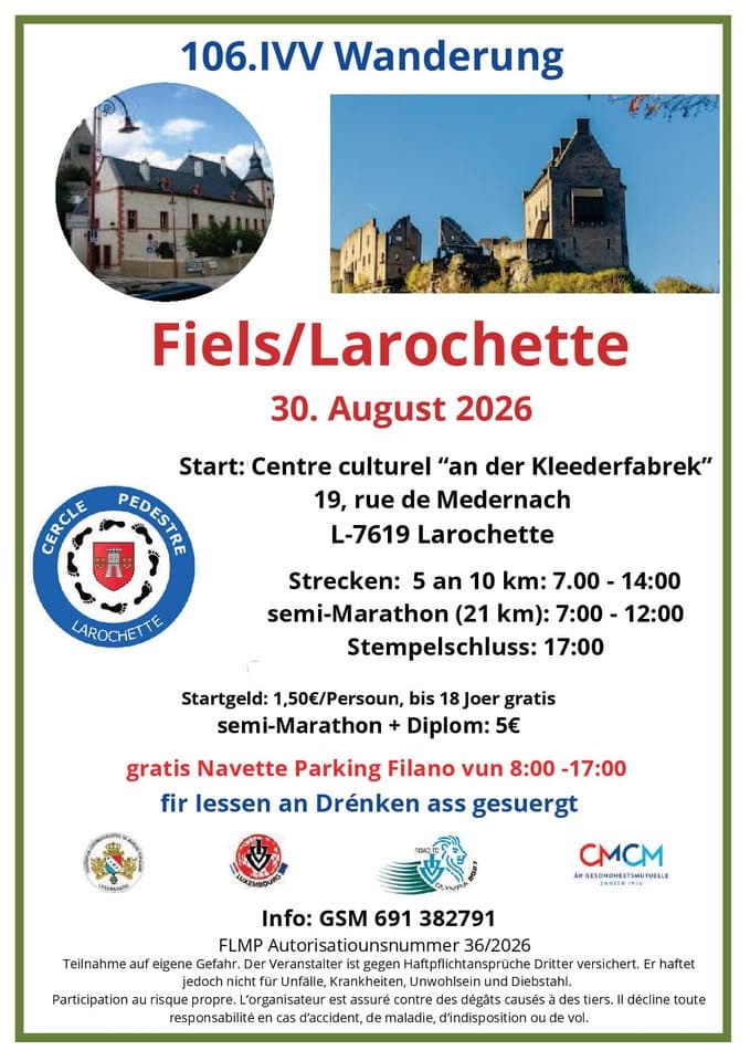 Randonnée FLMP IVV Larochette + semi-marathon