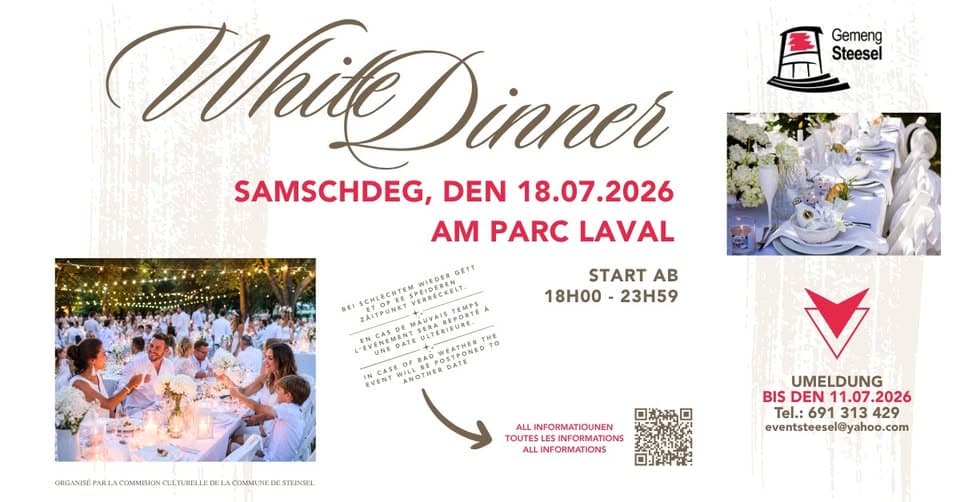 Dîner en blanc à Steinsel au parc Laval