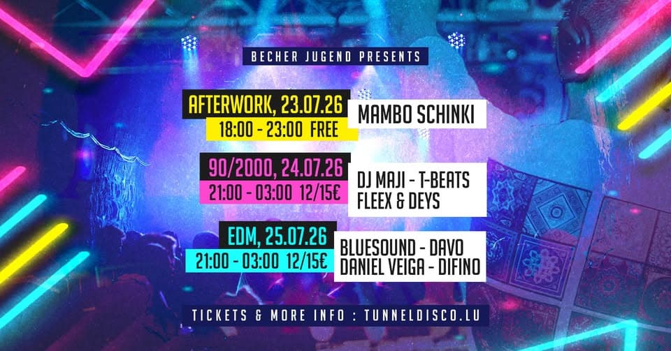 Tunneldisco 2026 - 3 DAYS - Afterwork & 90/2000 & EDM