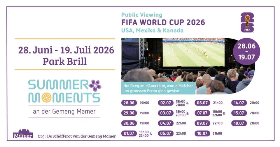 FIFA World Cup 2026 - retransmission publique au Parc Brill
