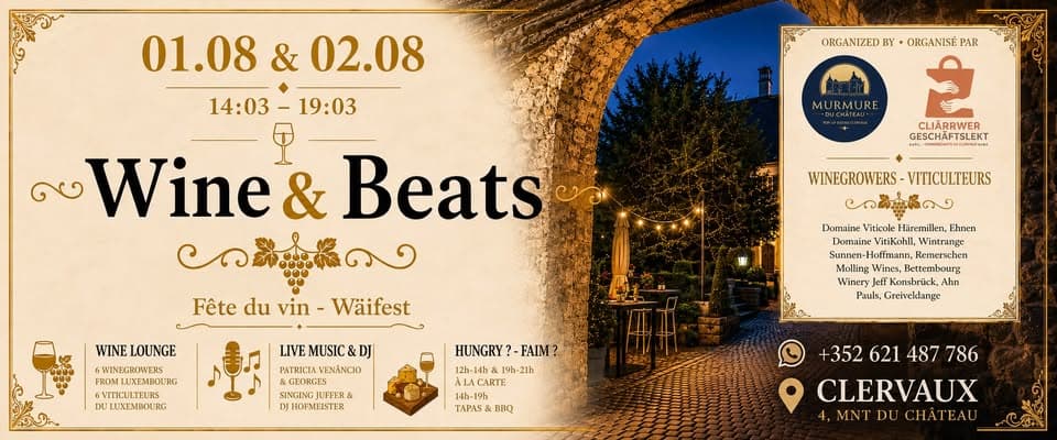 wine & beats – murmure du château @ clervaux castle