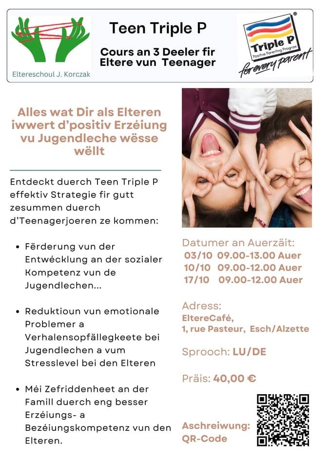 Teen Triple P - Cours en 2 parties pour les parents d'adolescents