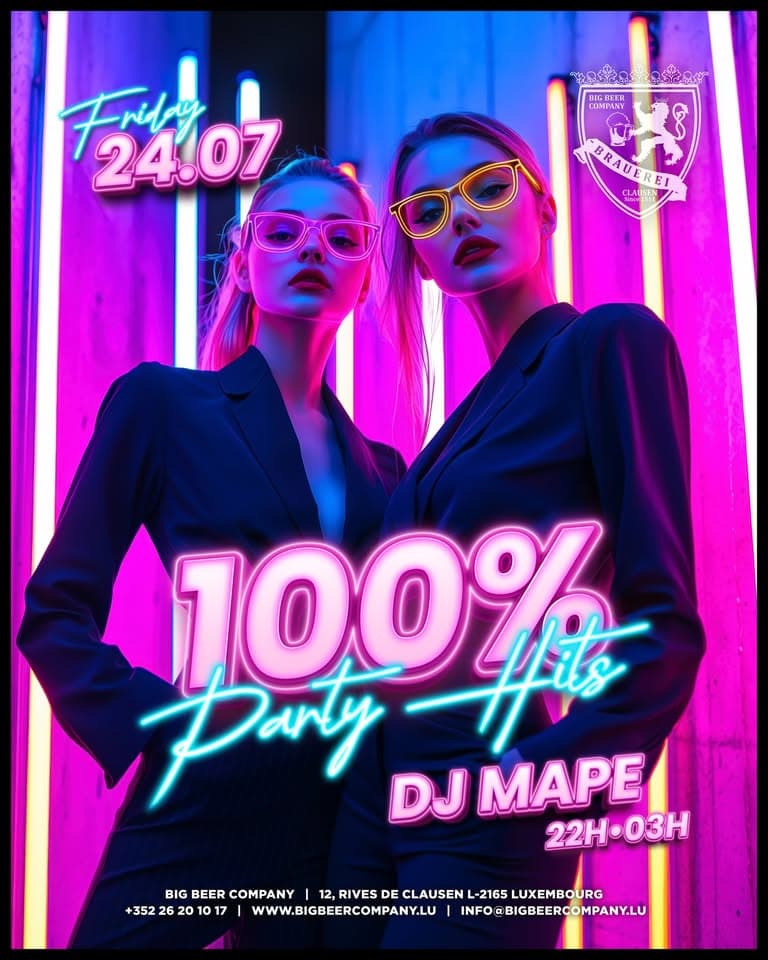 100% Party Hits : DJ Mape à Big Beer Company Luxembourg