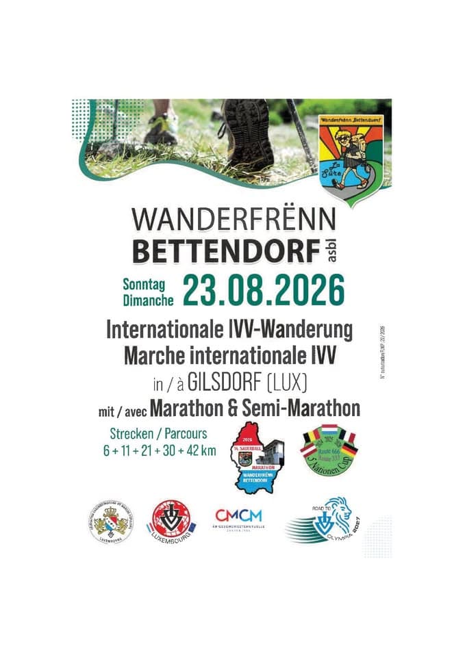 GILSDORF (Wanderfrënn Bettendorf) FLMP IVV RANDO + Semi-Marathon + Marathon