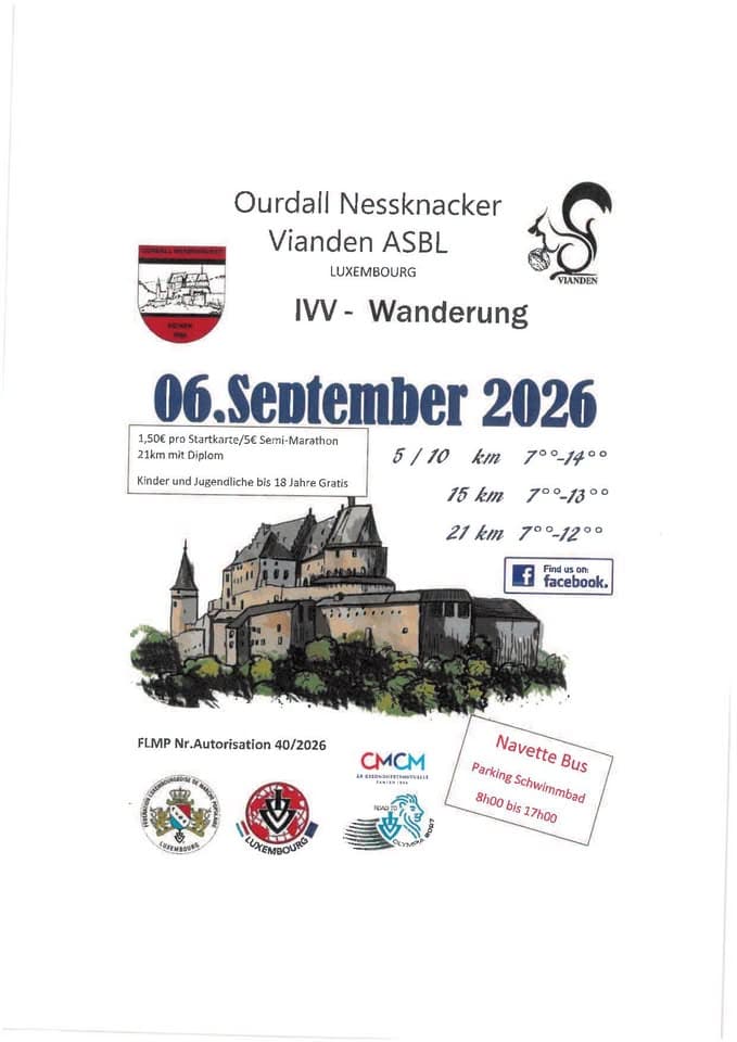 Vianden FLMP IVV Hike + semi-marathon