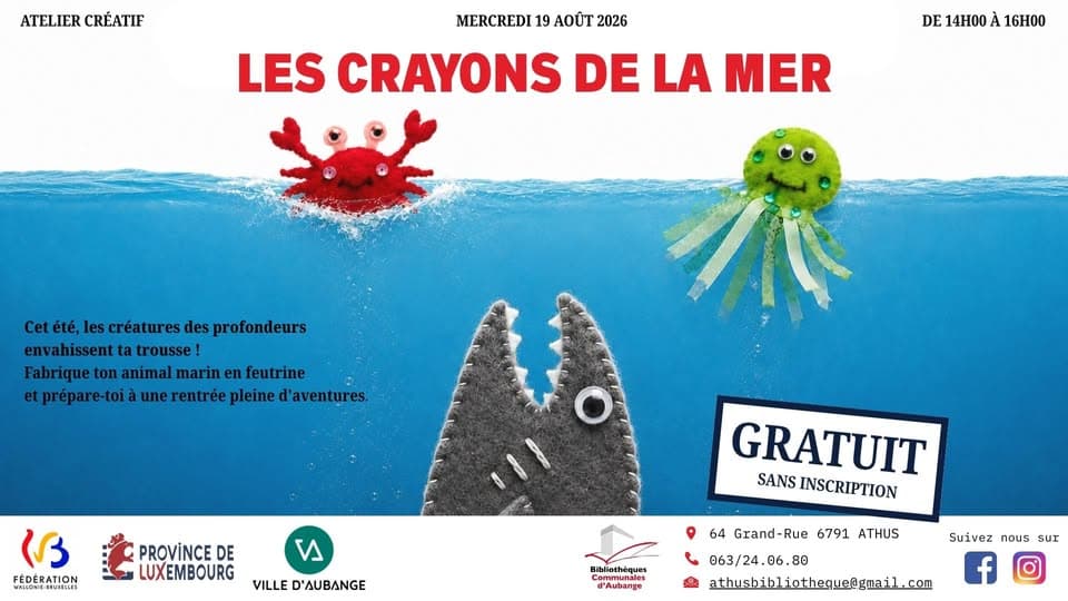 Summer creative workshop at Athus Library - Les crayons de la mer