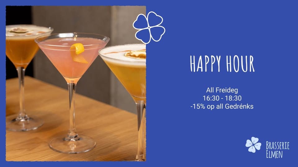 Happy Hour tous les vendredis à la Brasserie Elmen