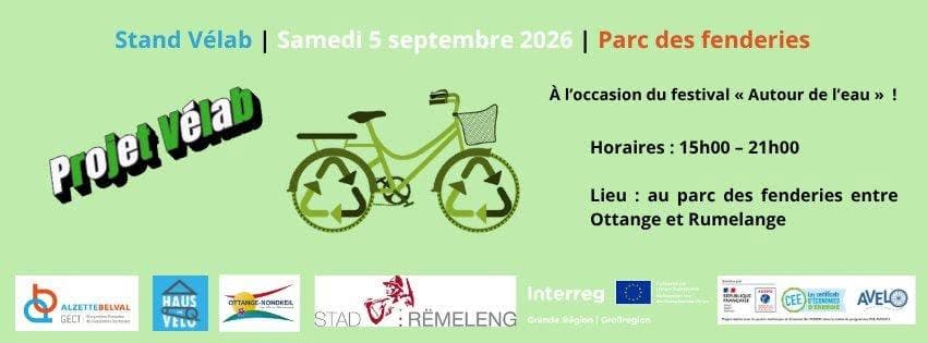 Atelier d'information et de réparation pour vélos au parc des Fenderies entre Ottange et Rumelange