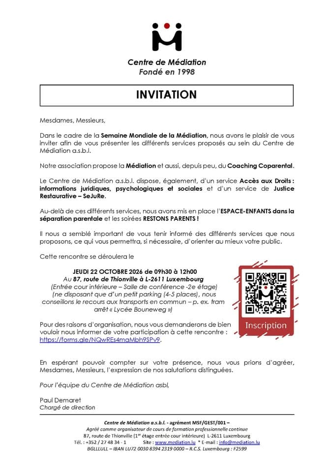Semaine Mondiale de la Médiation