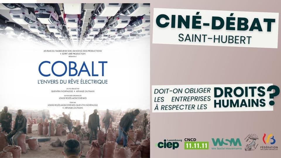 Ciné-débat Saint-Hubert : « COBALT : l’envers du rêve électrique »