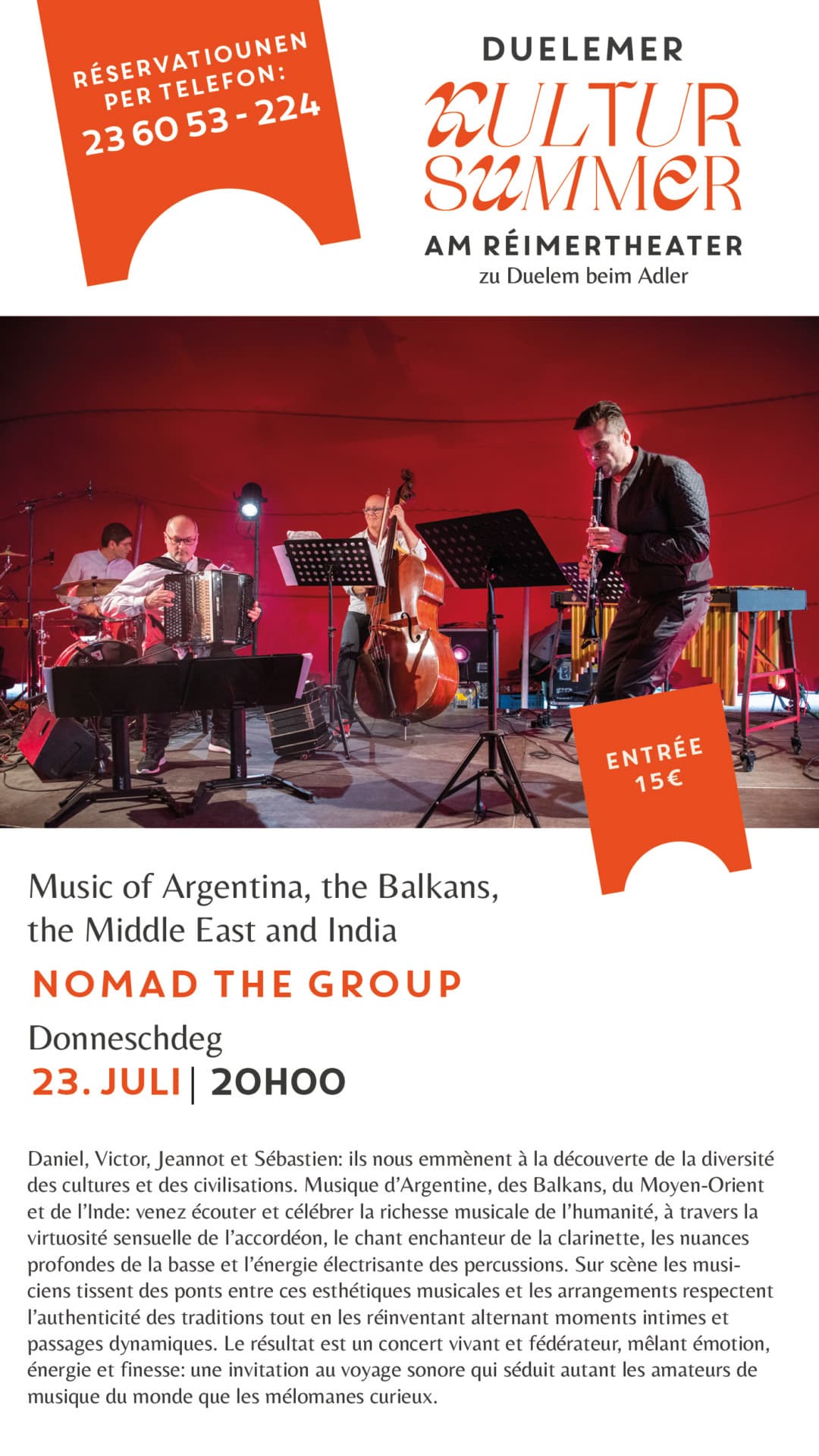 NomadTheGroup – Musique d'Argentine, des Balkans, du Moyen-Orient et de l'Inde