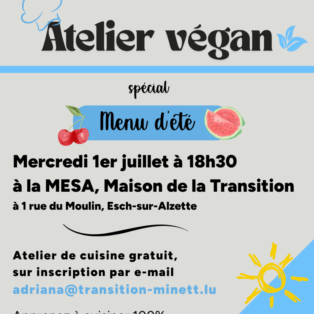 Atelier de cuisine végane à la MESA - Explore Esch