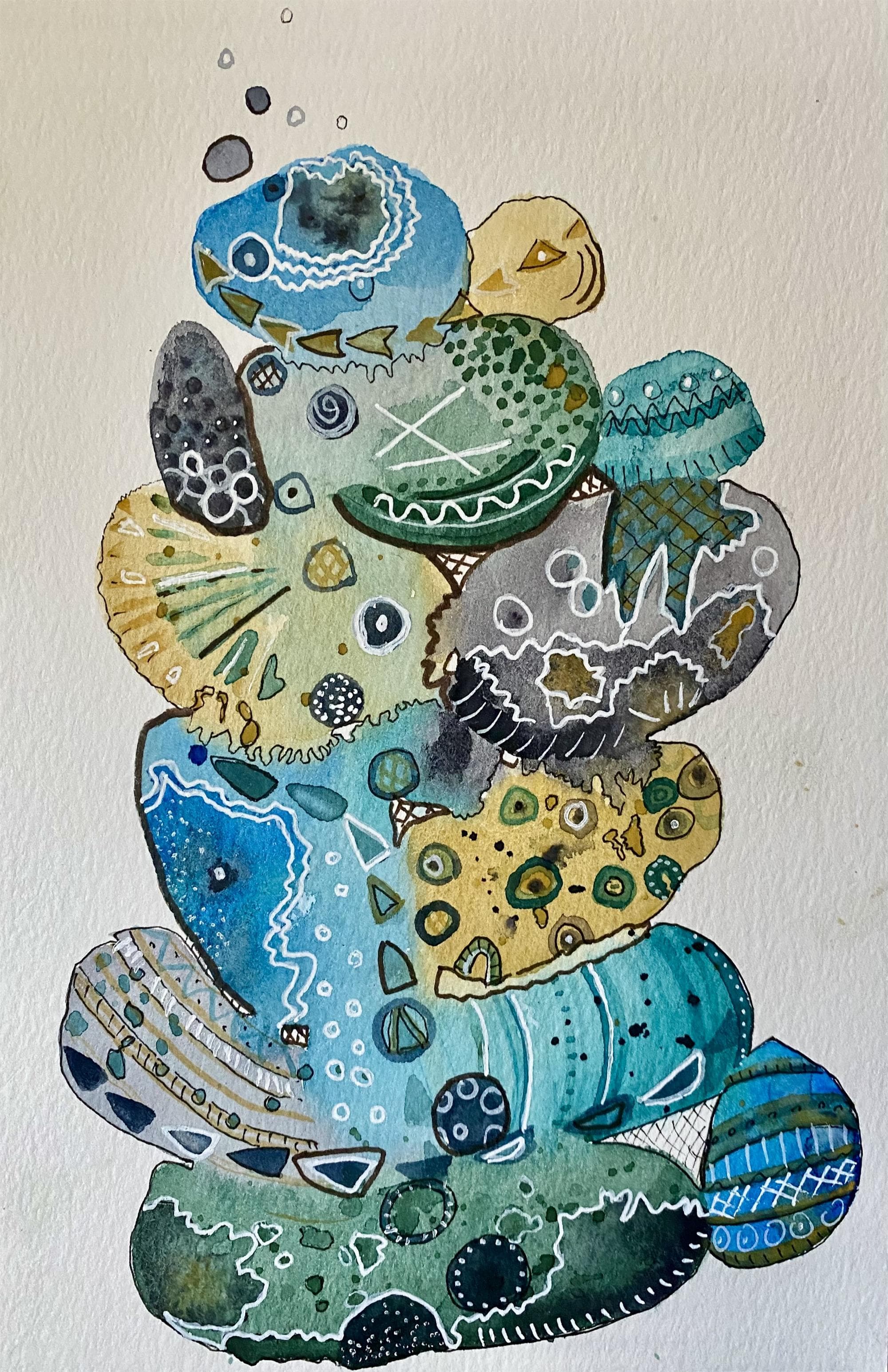 Watercolor Workshop - Decorated Pebbles