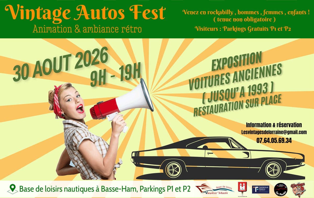 Rassemblement de voitures vintage