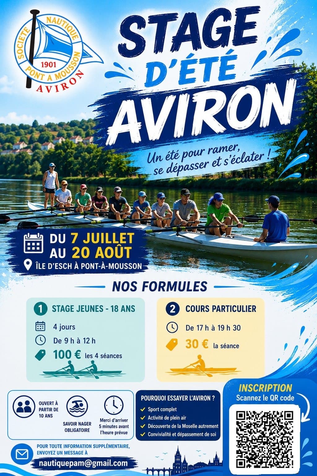 Stage d'été d'aviron à Pont-à-Mousson !